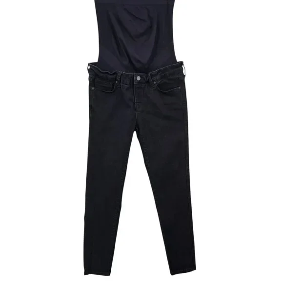 Blanqi Womens‎ 8 Denim Maternity Support Black Skinny Jeans - Picture 2 of 16